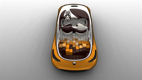 Renault R-SPACE Concept - 3D sketch - interior of vehicle seen from above
